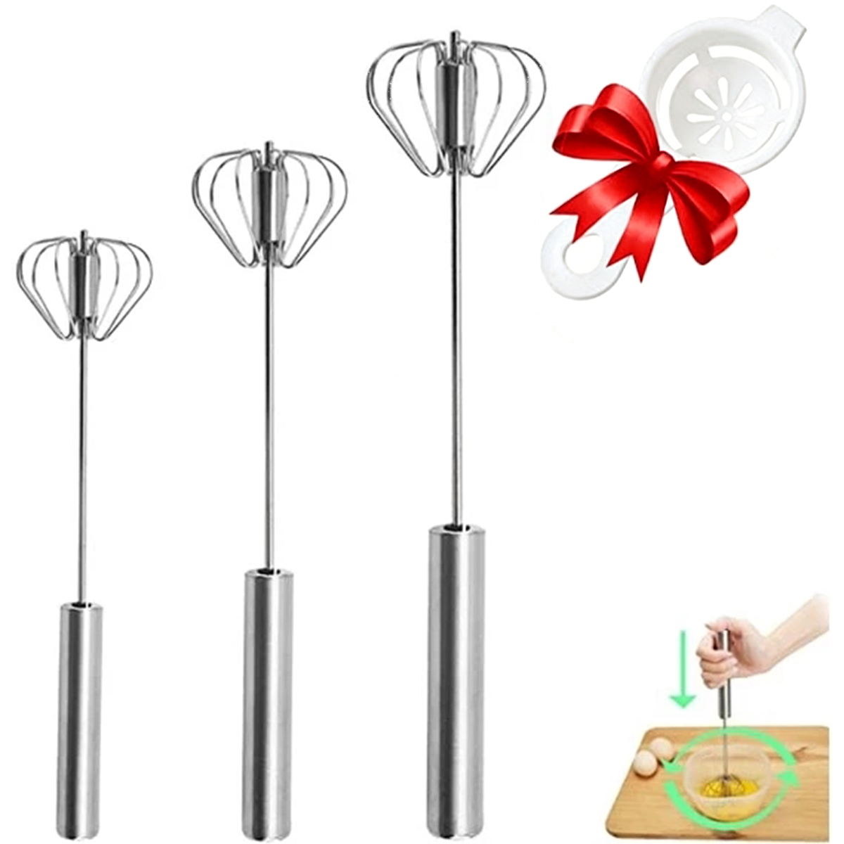 Kitchen Appliances For Restaurant - 1/3pcs Stainless Steel Egg Beater Durable